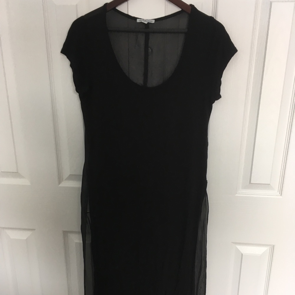 Cute black partially sheer top